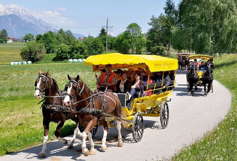 Stagecoach ride through Götzens, Birgitz and Axams in Tyrol